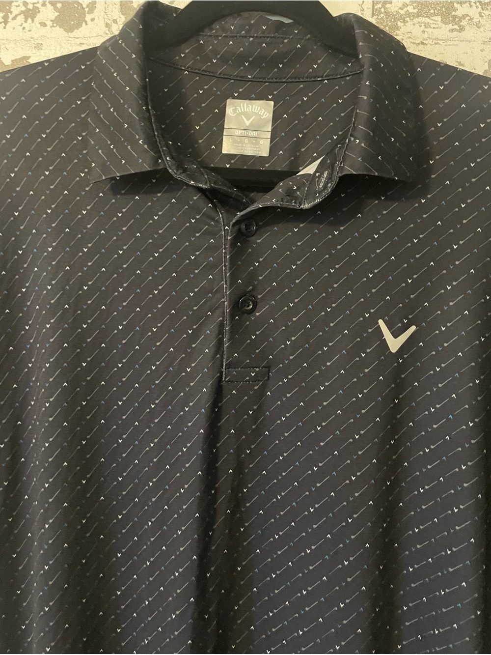 Callaway Opti-Dri Black Golf Polo Shirt Large Performance Stretch - Picture 3 of 7